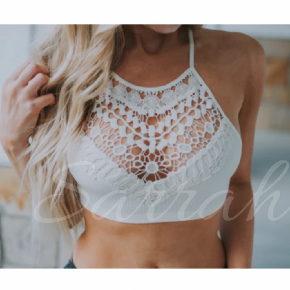 XS/S Almost Sold Out New Edgy Hippie Bohemian Cozy Crochet Bralette - Picture 2 of 14
